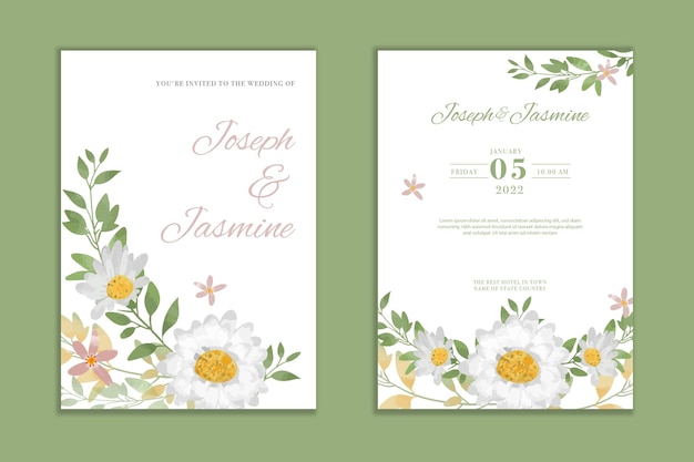 Wedding invitation with flower