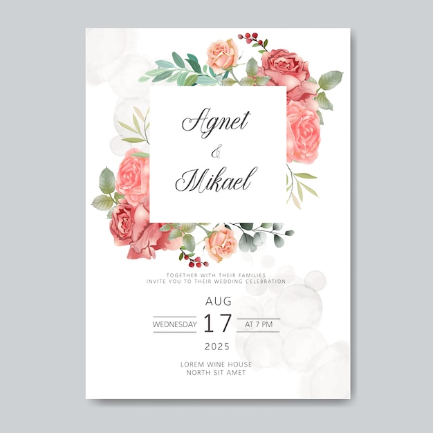 Wedding invitation with luxury and beauty floral