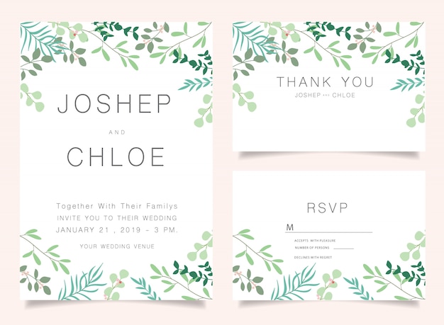 Wedding invitations set