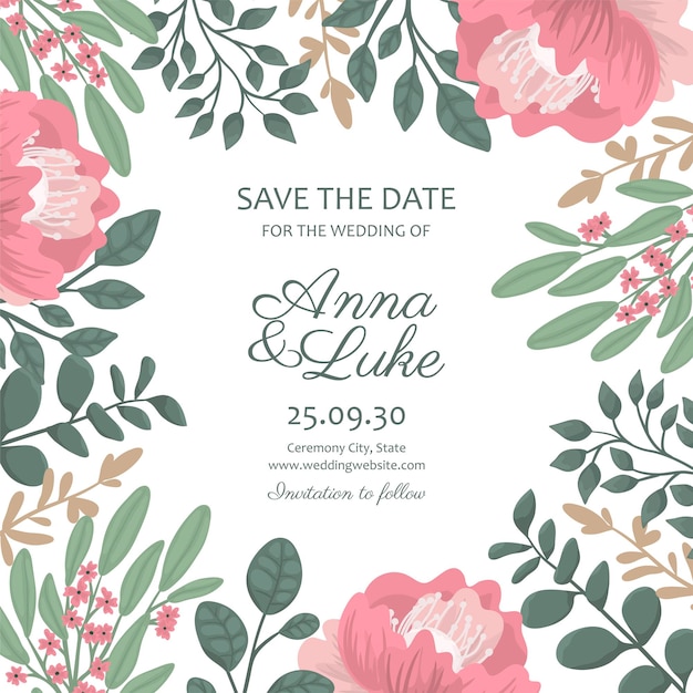 Wedding invitations vector template. Save the date. Abstract arts design for wedding celebration.