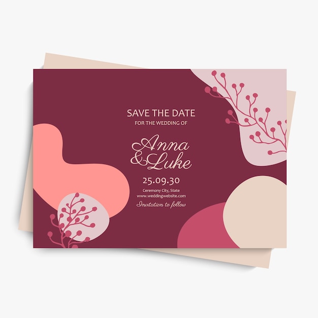 Wedding invitations vector template. save the date. abstract arts design for wedding celebration.