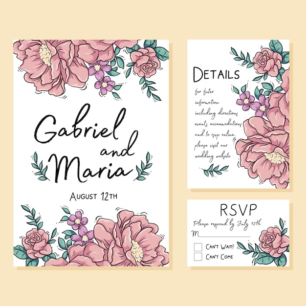 wedding invitations with flowers