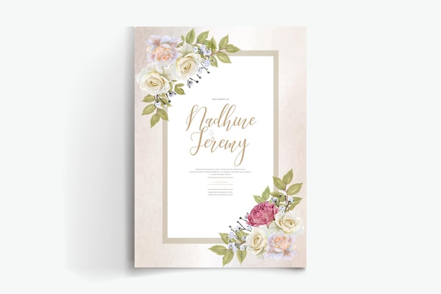 Wedding invition watercolor single card