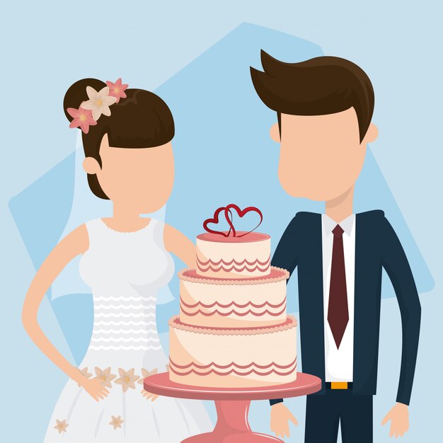 Vettore matrimonio solo carta sposata