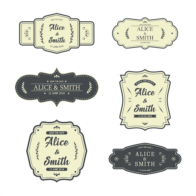 Vector wedding label design