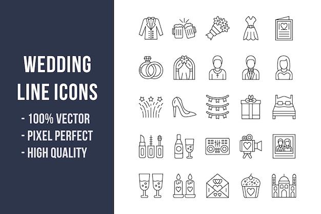 Wedding Line Icons