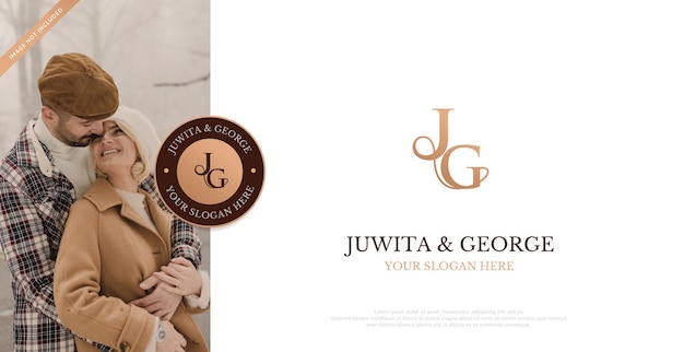 Wedding Logo Initial JG Logo Design Vector