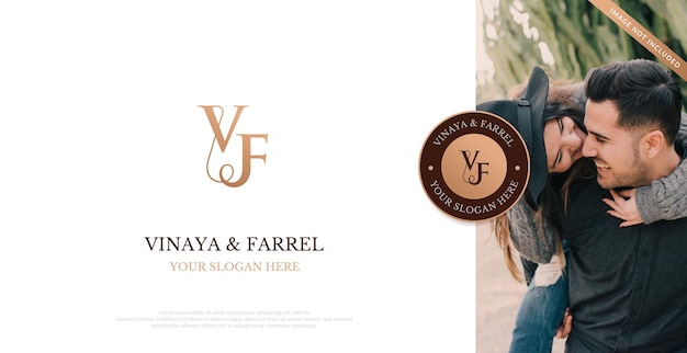 Wedding Logo Initial VF Logo Design Vector