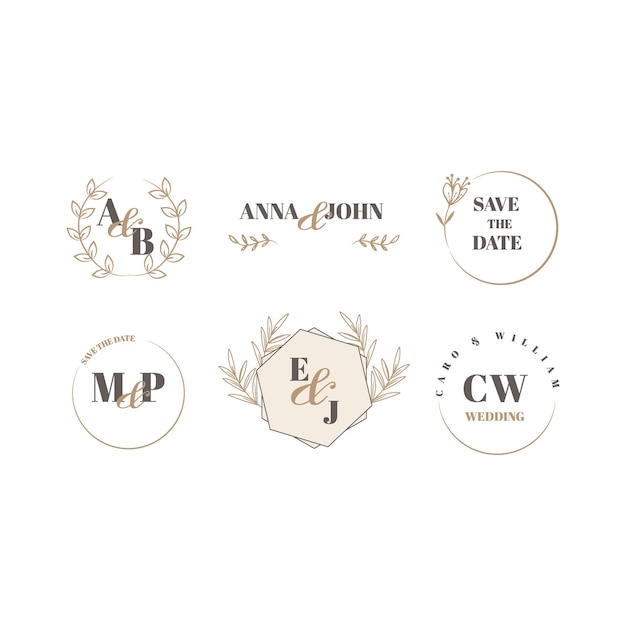 Wedding Logos Elegant Designs for Invitations and Save the Dates