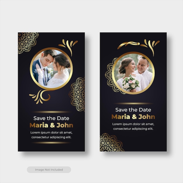 Modello di progettazione di carte di lusso per matrimoni