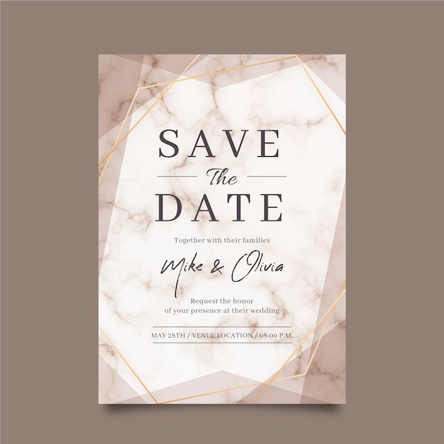 Wedding marble card template