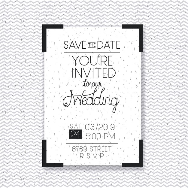 Vector wedding and married invitation card