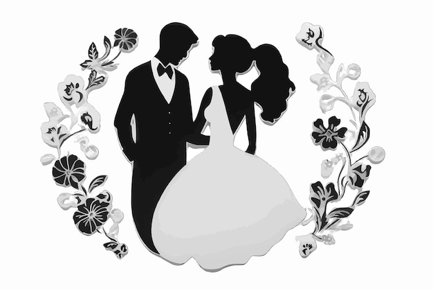 Vector wedding marrying engagement icons vector illustration ai generative