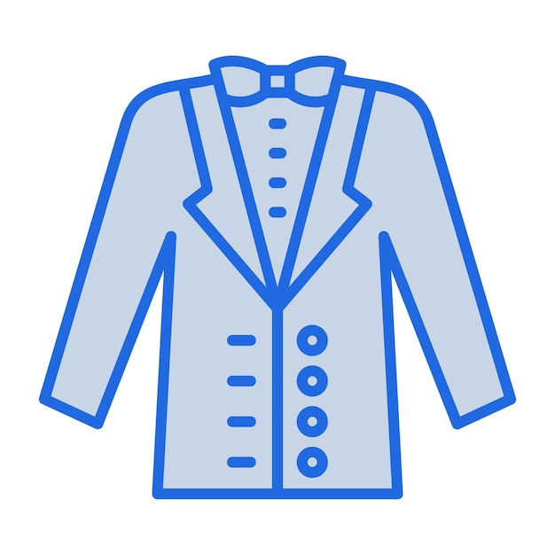 Wedding Men Suit Blue Tone Illustration