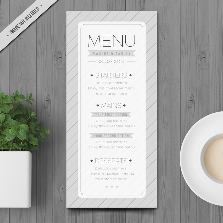 Vector wedding menu