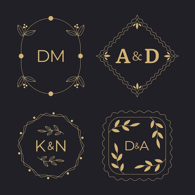 wedding monogram logo crest wedding logo design custom wreath wedding monogram