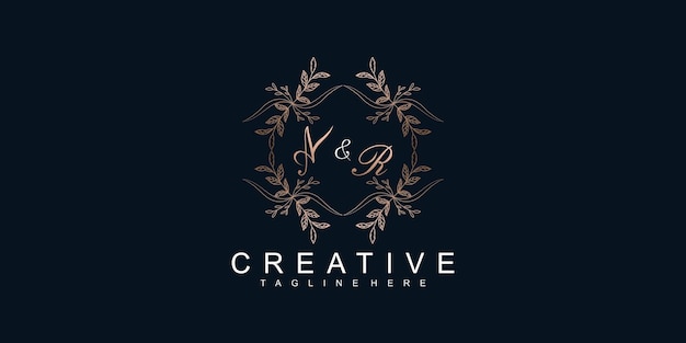 Wedding monogram logo templates collection Premium Vector