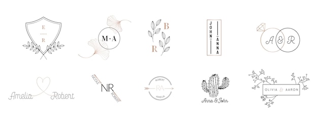 MA Initials letter Wedding monogram logos collection, hand drawn modern  minimalistic and floral templates for Invitation cards, Save the Date,  elegant identity for restaurant, boutique, cafe in vector 15781756 Vector  Art at