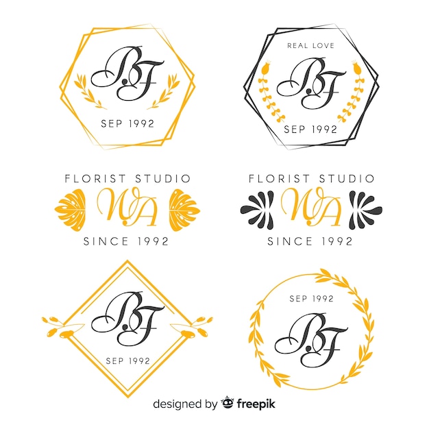 Wedding monogram logos collection