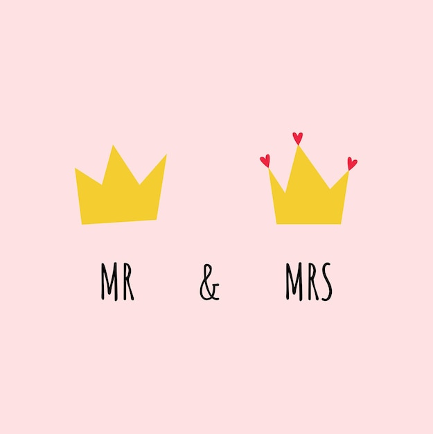 Vector wedding mr mrs