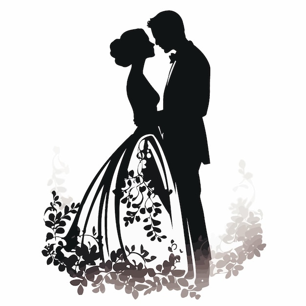 Wedding officiant vector silhouet