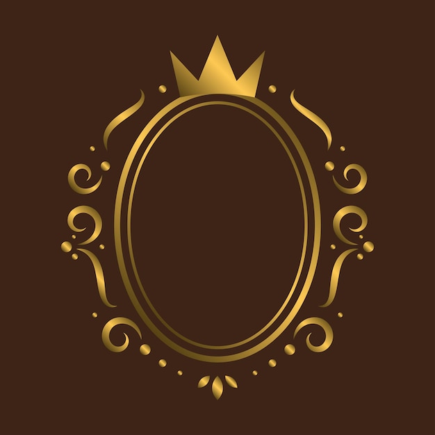 Wedding ornament royal shield luxury badge