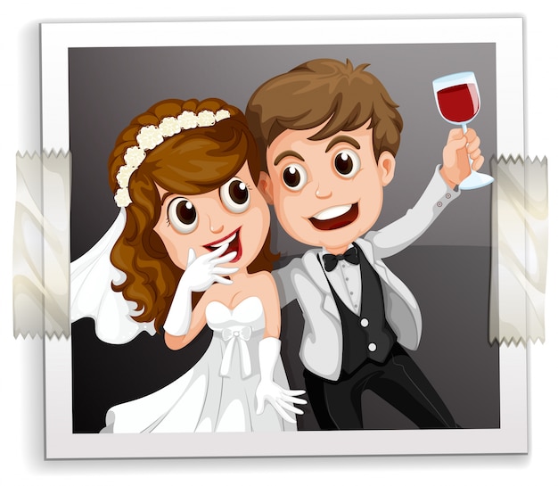 Vector wedding photo