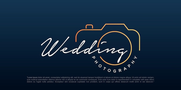 Modello di vettore di progettazione di logo di fotografia di matrimonio