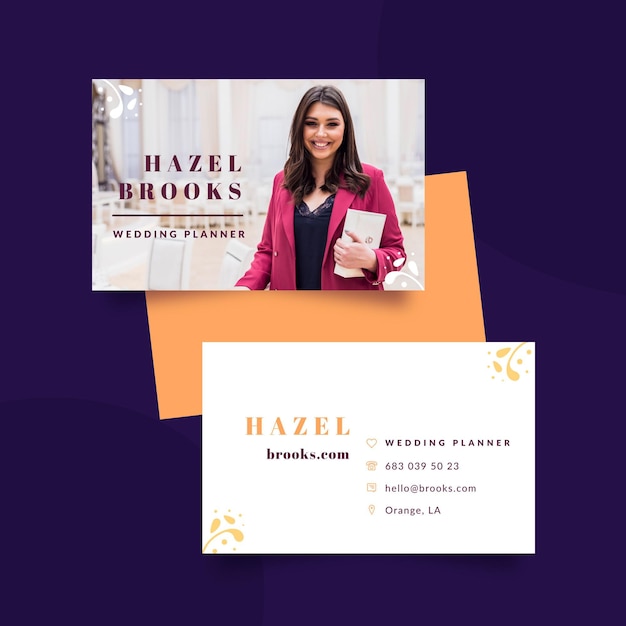 Vector wedding planner double-sided business card