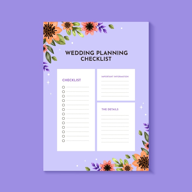 Wedding planning checklist  template design