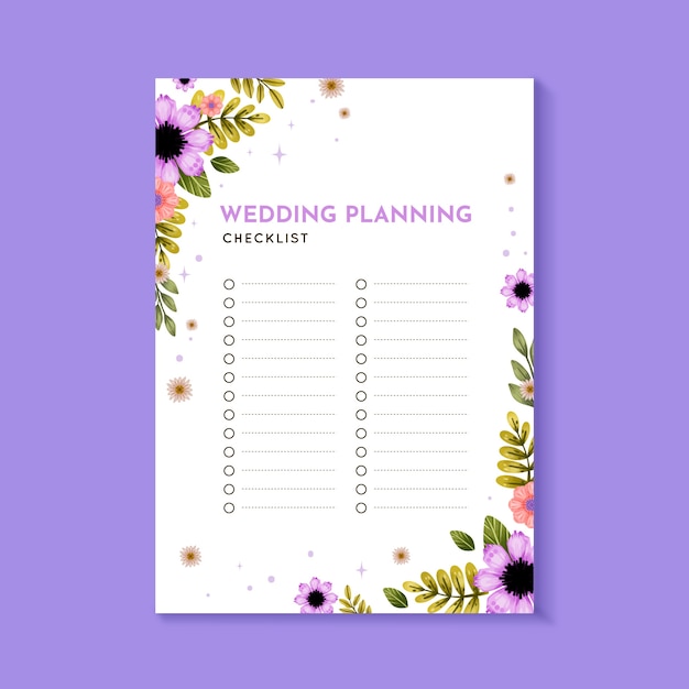 Wedding planning checklist  template design