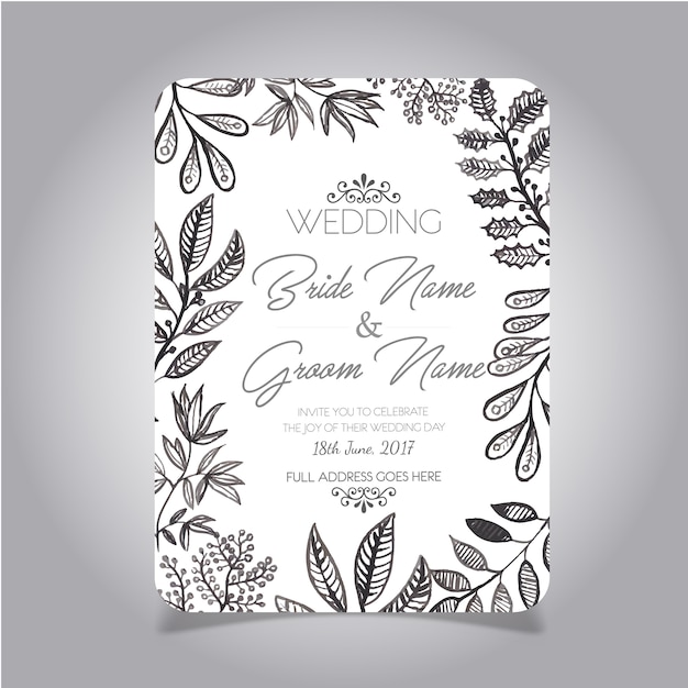 Vector wedding poster leaf design