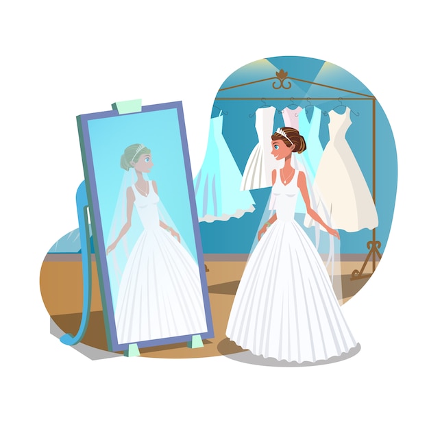 Wedding preparations flat poster concept