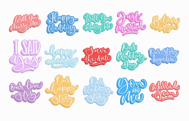 ベクトル wedding quote stiker (ウェディング・クイート・スティッカー)