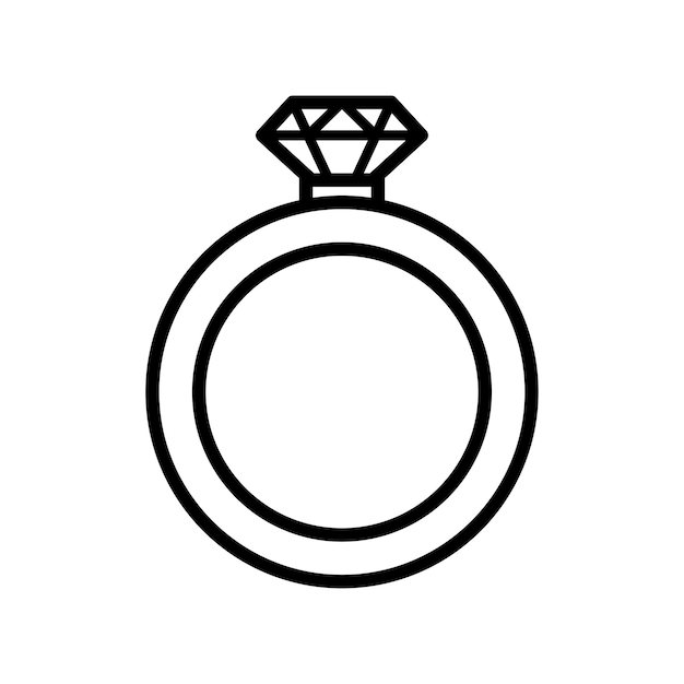 Vector wedding ring icon vector design template in white background