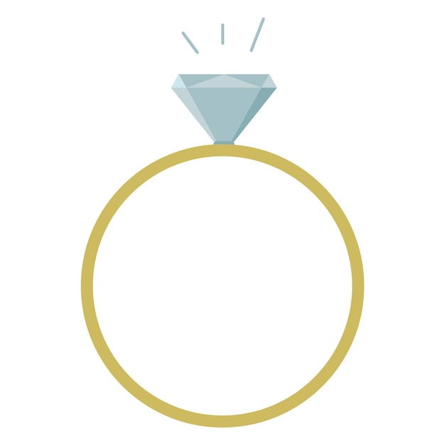 Wedding ring icon with a diamond Vector illustration