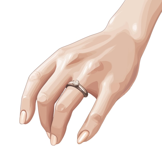 Вектор Обручальное кольцо на женском пальце