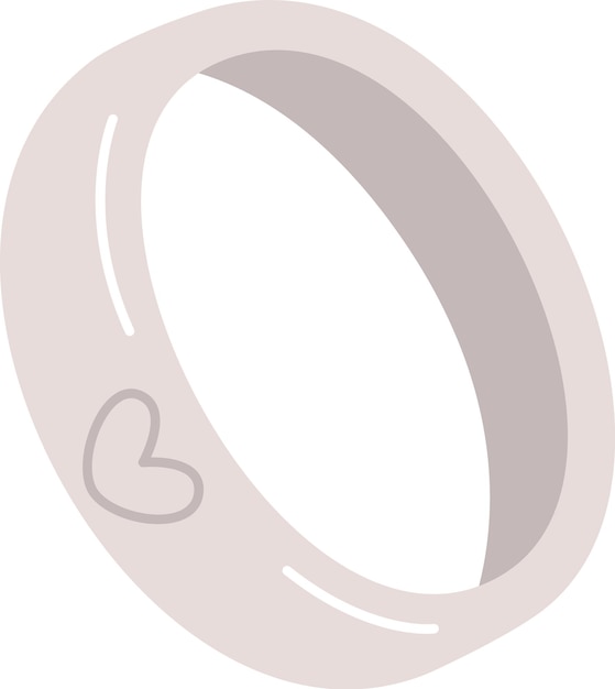 Vector wedding ring with heart