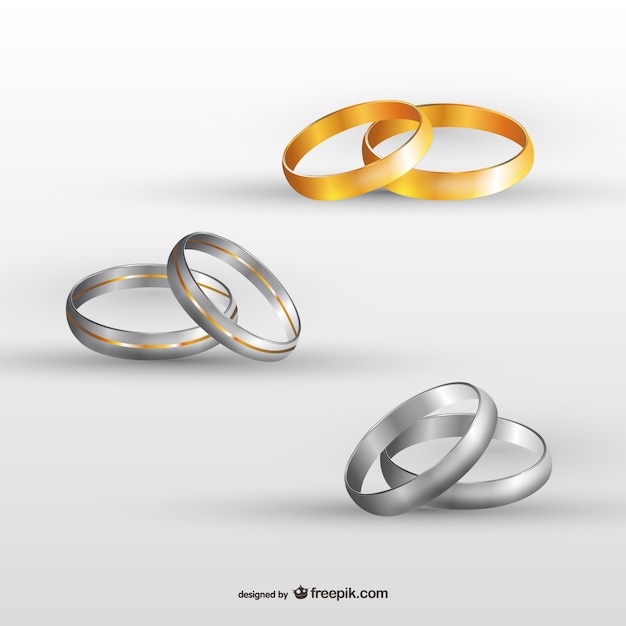 Vector wedding rings set