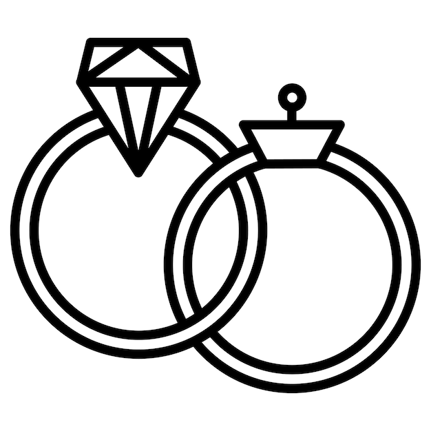 Wedding Rings Vector Illustration