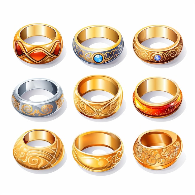 Vector wedding rings