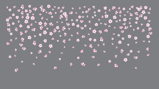 Wedding sakura cherry and rose petals realistic confetti