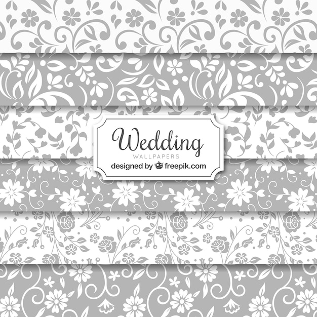 Vector wedding seamless backgrounds collection