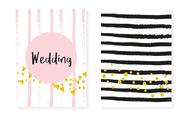 Wedding set with dots and sequins Bridal shower invitation card