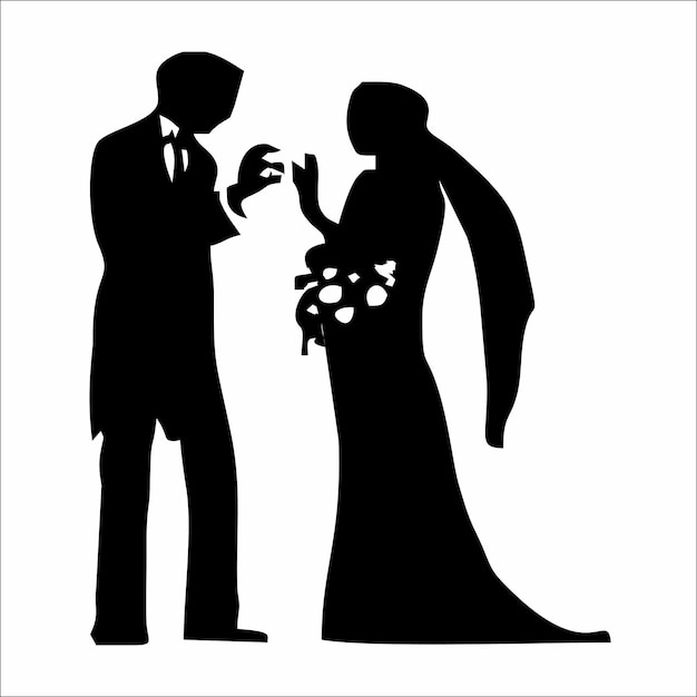 Premium Vector | Wedding silhouette