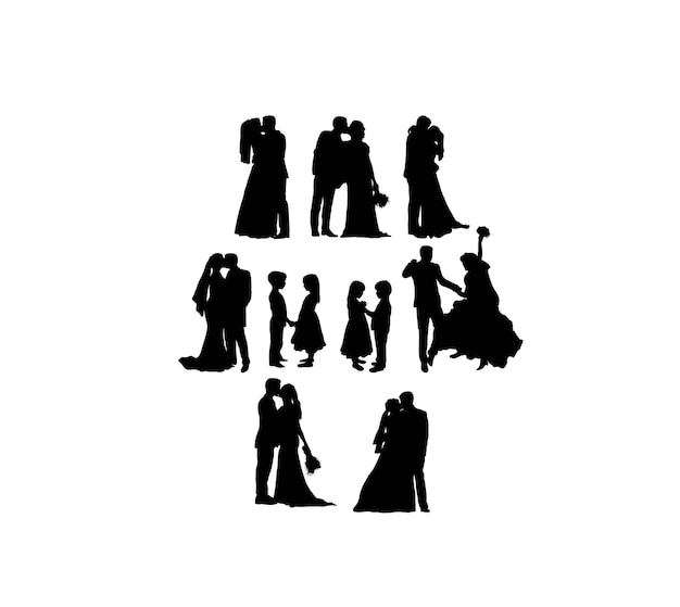 Wedding Silhouettes art vector design