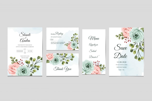 Vector wedding stationary template