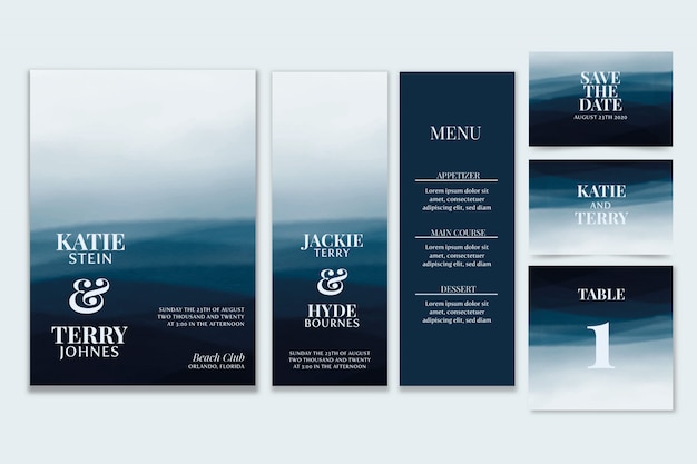 Wedding stationery sea