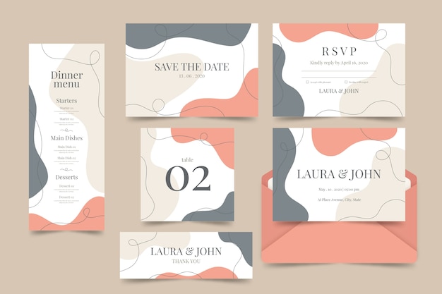 Vector wedding stationery