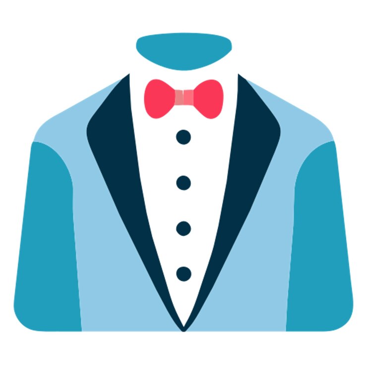 Vector wedding suit with bow tie tuxedo icon icon colored shapes